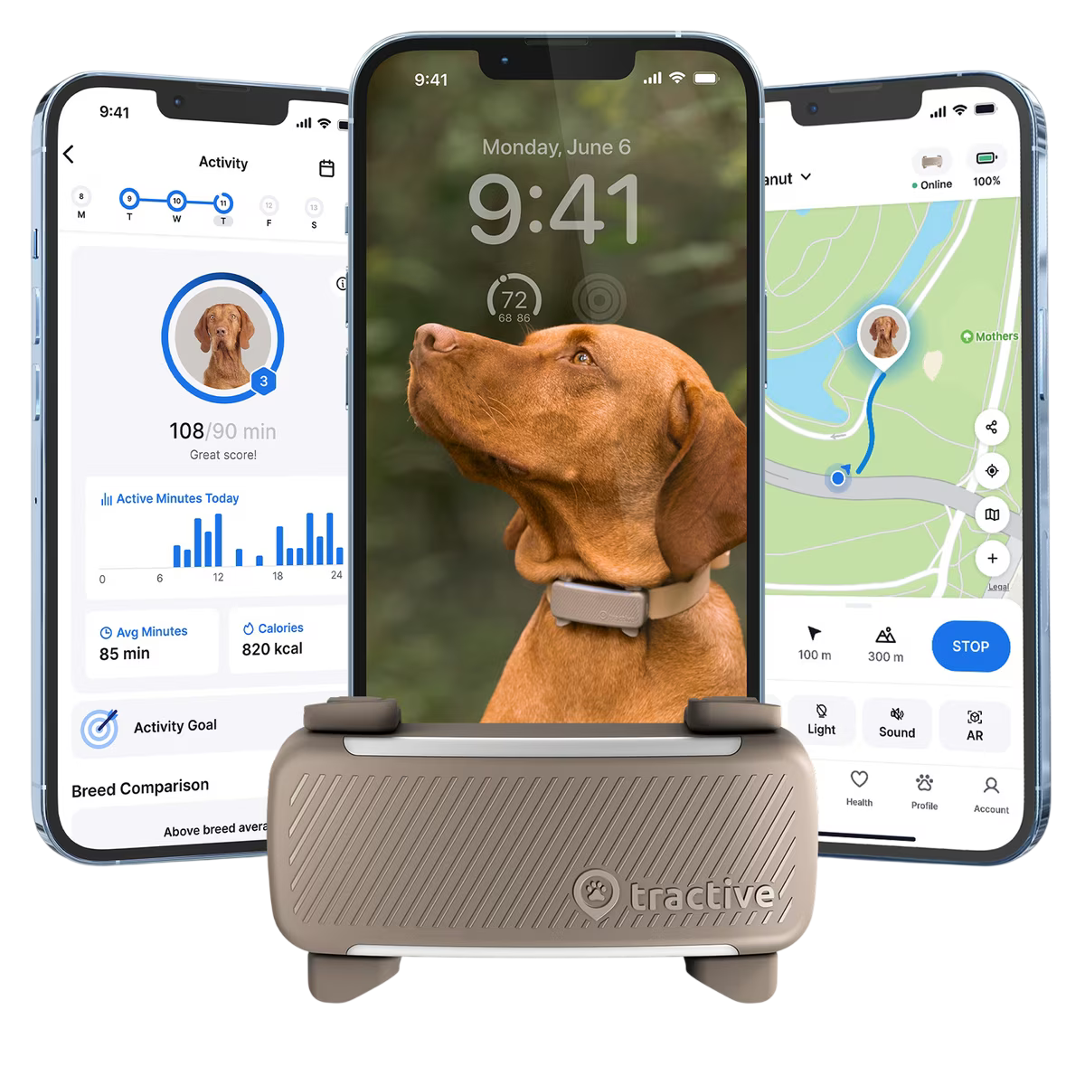 Tractive GPS med appvyer